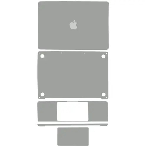 4-in-1 (Top, Bottom, clavier, trackpad) Skin pour MacBook Pro 13" A2289 (2020) (gris sidéral)