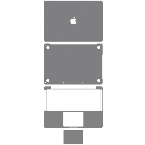 4-in-1 (Top, Bottom, Keyboard, Trackpad) Skin For MacBook Pro 13" A1708 (2016) (Space Gray)