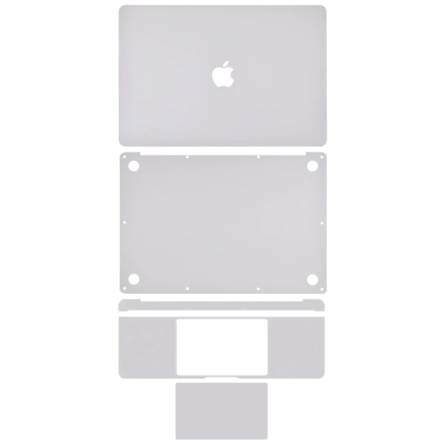 4-in-1 (Top, Bottom, clavier, trackpad) Skin pour MacBook Pro 15" A1990 (2018-2019) / A1707 (2016-2017) (argent)