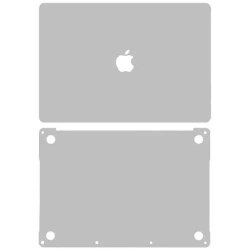2-in-1 (Top, Bottom) Skin For MacBook Pro 13" A1708 (2016) (Silver)