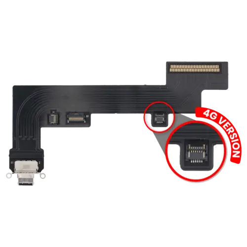 Charging Port Flex Cable For iPad Air 4 / iPad Air 5 (Cellular) (Aftermarket Plus) (Black)