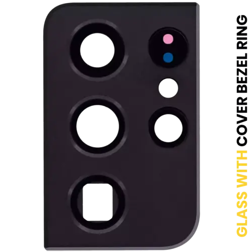 Objectif de caméra arrière avec anneau de protection pour Samsung Galaxy S21 Ultra 5G (Noir fantôme) – Image 2