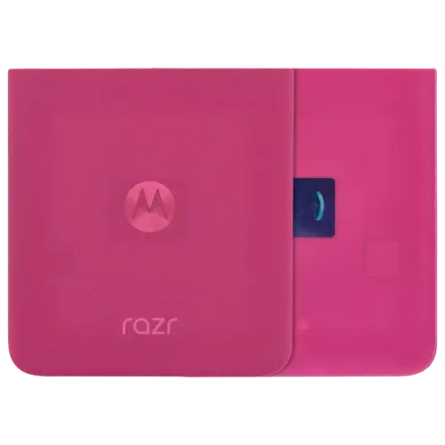 Back Cover Glass For Motorola Razr Plus / Razr 50 Ultra (XT2451 / 2024) / Razr Plus 2025 (XT2557 / 2025) (Genuine OEM) (Hot Pink)