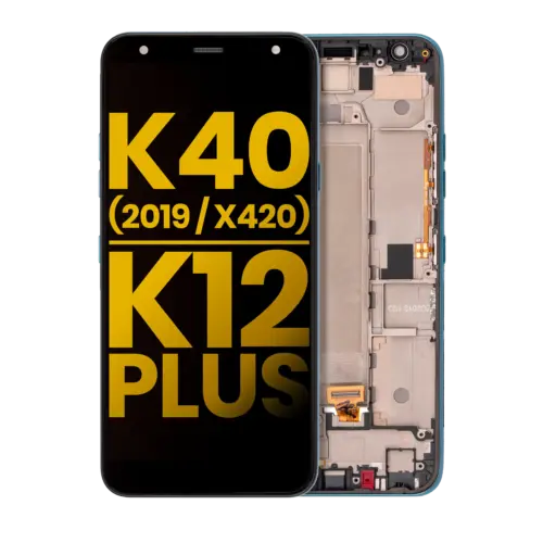 Écran LCD avec cadre pour LG K40 (2019 / X420) / K12 Plus (reconditionné) (bleu)