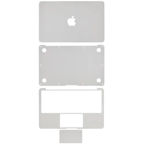 4-in-1 (Top, Bottom, Keyboard, Trackpad) Skin For MacBook Air 11" A1370 (2010-2011) / A1465 (2012-2015) (Silver)