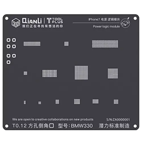 3D Power Logic iBlack Stencil For iPhone 7 (BMW330) (Qianli)