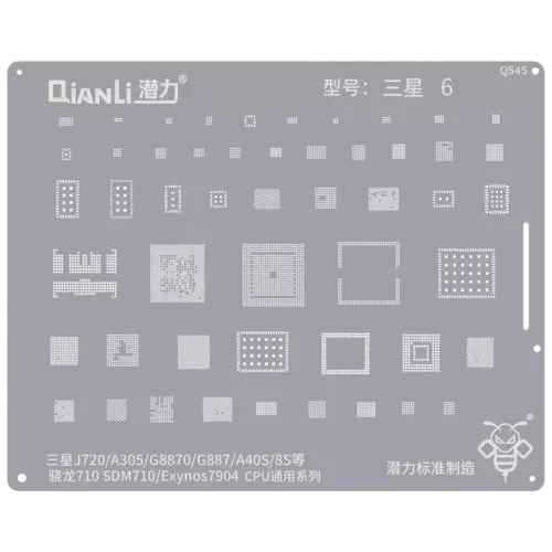 Bumblebee Stencil (QS45) For Samsung J720 / A30 / A8S / M30 (Snapdragon710 / SDM710 / Exynos7904) CPU Universal Series (Qianli)