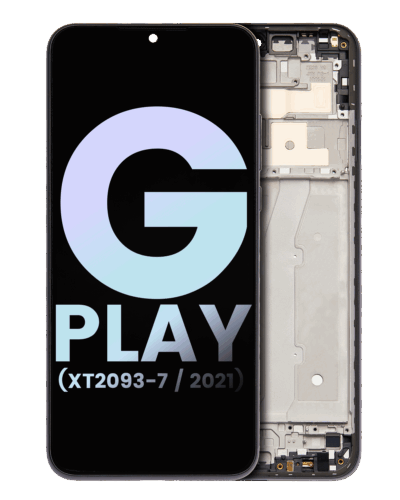 LCD Assembly With Frame For Motorola Moto G Play (XT2093-7 / 2021) (Genuine OEM) (Flash Gray)