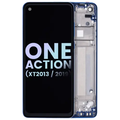 Écran LCD avec cadre pour Motorola One Action (XT2013-1 / XT2013-2 / XT2013-4 / 2019) (Pièce d'origine constructeur) (Bleu denim) – Image 3