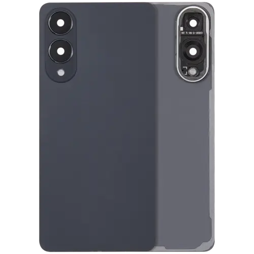 Back Cover Glass With Camera Lens For Samsung Galaxy S25 Edge (No Logo) (Aftermarket Plus) (Titanium Jetblack)