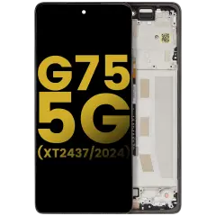 Écran LCD complet avec cadre pour Motorola Moto G75 5G (XT2437 / 2024) (reconditionné) (Charcoal Gray)