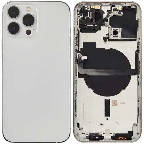 Coque arrière avec petites pièces pour iPhone 13 Pro Max (version UE/globale) (pièce d'origine d'occasion: grade B) (argent) – Image 2