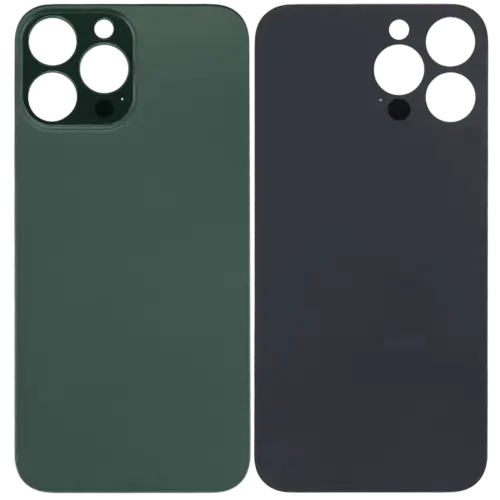Back Glass With 3M Adhesive For iPhone 13 Pro Max (No Logo / Large Camera Hole) (Alpine Green) – Image 2