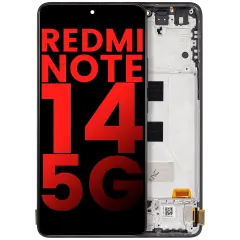 OLED Assembly With Frame For Xiaomi Redmi Note 14 5G (Aftermarket Plus) (Midnight Black)