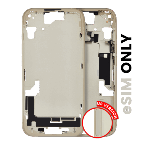 Mid-cadre châssis W/ Small Parts pour iPhone 15 (US Version) (Used OEM Pull: Grade A) (jaune) – Image 3