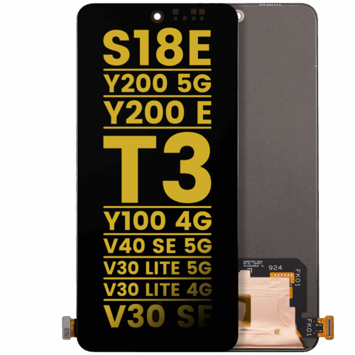 OLED Assembly Without Frame Compatible For Vivo S18e / Y200 5 G / Y200 E/ T3/ Y100 4G/ V40 SE 5G / V30 lite 5G / V30 lite 4G / V30 SE (Refurbished) (All Colors)