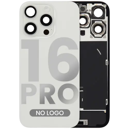Vitre arrière w/ MagSafe Magnet & NFC & Flashlight nappe pour iPhone 16 Pro (No Logo) (compatible) (White Titanium)