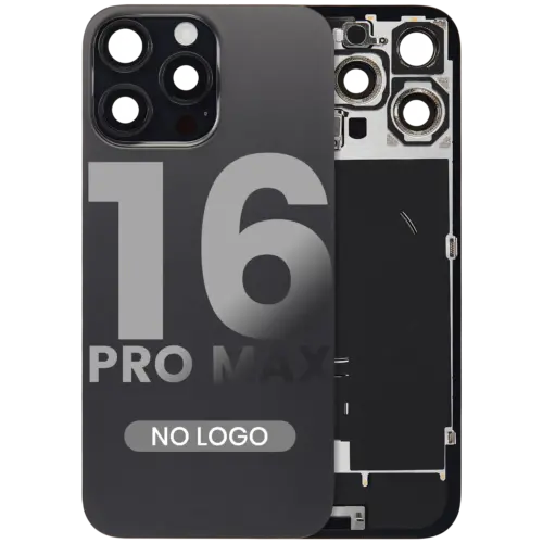 Vitre arrière w/ MagSafe Magnet & NFC & Flashlight nappe pour iPhone 16 Pro Max (No Logo) (compatible) (Black Titanium)
