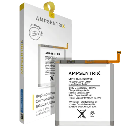 De remplacement batterie pour Samsung Galaxy S22 Ultra 5G (EB-BS908ABY) (Ampsentrix Pro)