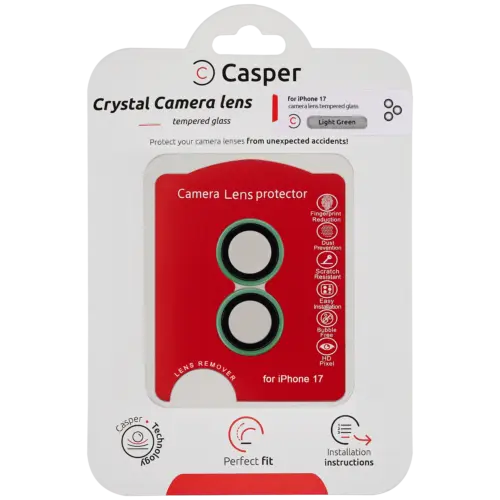 Casper Camera Lens Protector For iPhone 17 (Light Green) (Clear)