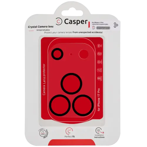 Casper Camera Lens Protector For iPhone 17 Pro (Crystal Full Cover)