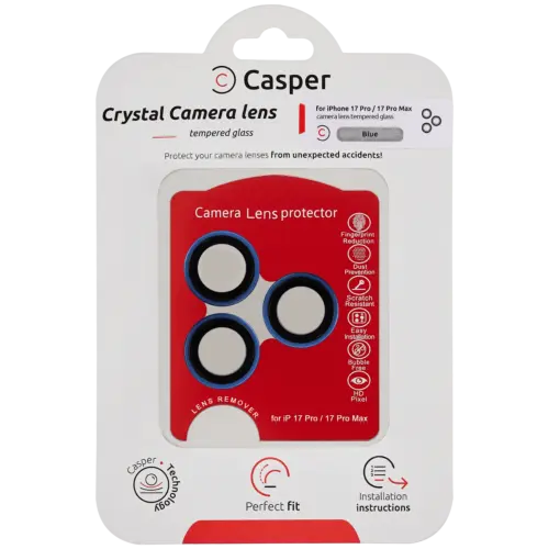 Casper Camera Lens Protector For iPhone 17 Pro / 17 Pro Max (Blue) (Clear)