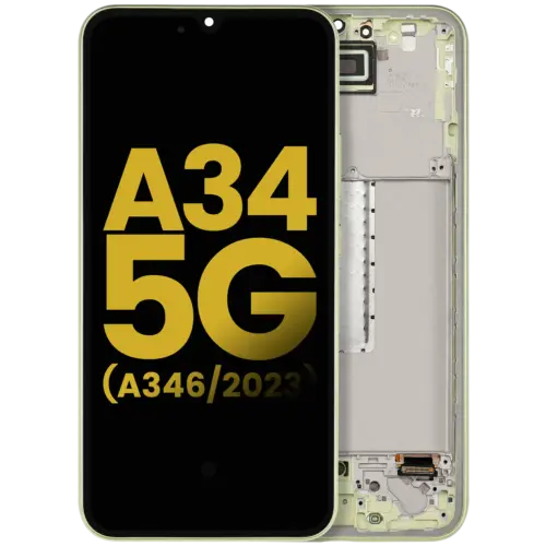 Écran OLED avec cadre pour Samsung Galaxy A34 5G (A346 / 2023) (Remis à neuf) (Vert citron) – Image 3