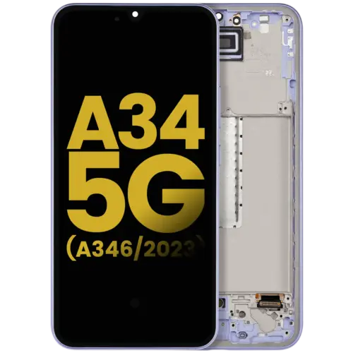 Écran OLED avec cadre pour Samsung Galaxy A34 5G (A346 / 2023) (Remis à neuf) (Violet)
