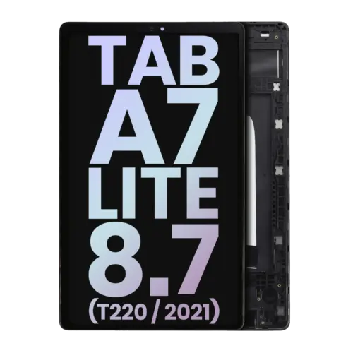 Écran LCD complet avec cadre pour Samsung Galaxy Tab A7 Lite 8.7" (2021) (T220) (WiFi Version) (Service Pack) (noir)