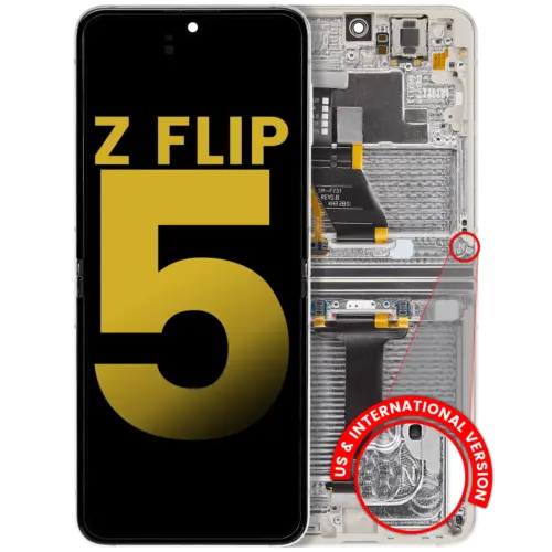 Inner bloc écran OLED avec cadre pour Samsung Galaxy Z Flip 5 5G (US & International) (reconditionné) (Cream) – Image 3