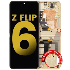 Inner bloc écran OLED avec cadre pour Samsung Galaxy Z Flip 6 (F741) (US & International) (reconditionné) (jaune)