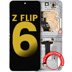 Inner bloc écran OLED avec cadre compatible pour Samsung Galaxy Z Flip 6 (F741) (US & International) (reconditionné) (blanc)