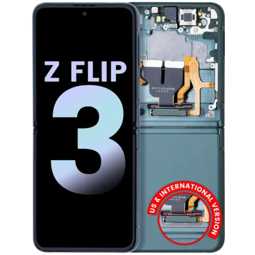 Inner OLED Assembly With Frame For Samsung Galaxy Z Flip 3 5G (US & International) (Service Pack) (Green)