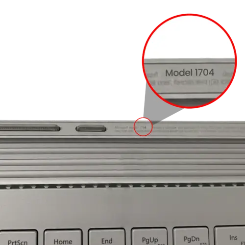Top Case with Keyboard (ANSI US) For Microsoft Surface Book 1 13.5" (1704) (Silver)