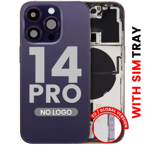 Coque arrière avec petites pièces pour iPhone 14 Pro (version UE/globale) (compatible qualité supérieure) (violet foncé) – Image 3