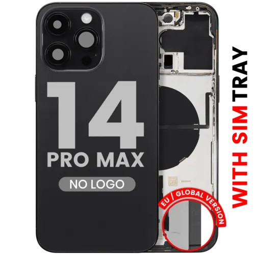 Coque arrière avec petites pièces pour iPhone 14 Pro Max (version UE/globale) (pièce de rechange Plus) (noir sidéral) – Image 3