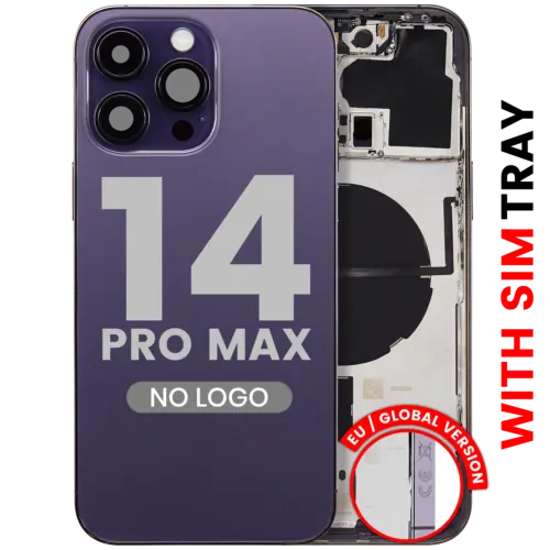 Coque arrière avec petites pièces pour iPhone 14 Pro Max (version UE/globale) (Aftermarket Plus) (violet foncé) – Image 3