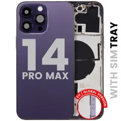 Back châssis W/ Small Parts pour iPhone 14 Pro Max (EU / Global Version) (Used OEM Pull: Grade B) (Deep Purple)
