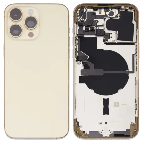 Coque arrière avec petites pièces pour iPhone 14 Pro Max (version US) (Pièce d'origine d'occasion: Grade C) (Or) – Image 2