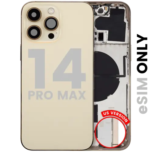 Coque arrière avec petites pièces pour iPhone 14 Pro Max (version US) (Pièce d'origine d'occasion: Grade C) (Or)