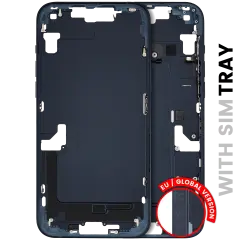 Mid-Frame Housing W/ Small Parts For iPhone 14 Plus (EU / Global Version) (Used OEM Pull: Grade B) (Midnight)