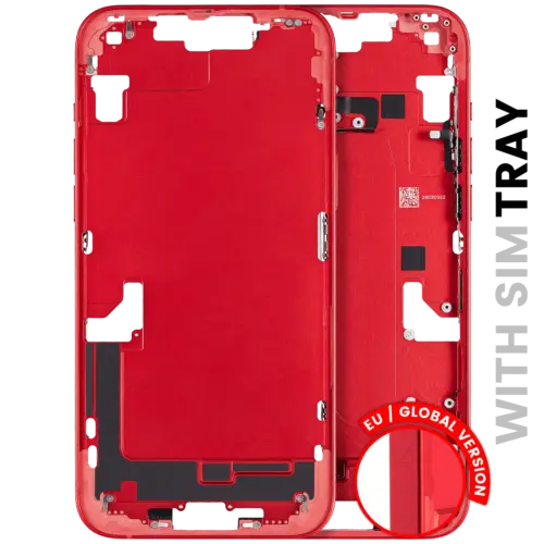 Mid-Frame Housing W/ Small Parts For iPhone 14 Plus (EU / Global Version) (Used OEM Pull: Grade B) (Red) – Image 3