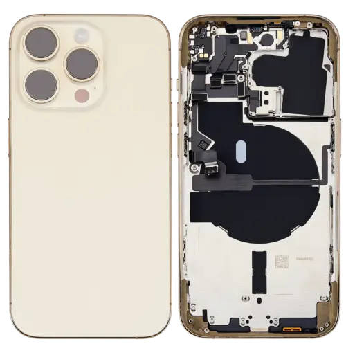 Back Housing W/ Small Parts For iPhone 14 Pro (US Version) (Used OEM Pull: Grade B) (Gold) – Image 2