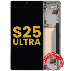 Bloc écran OLED avec cadre pour Samsung Galaxy S25 Ultra 5G (US & International) (reconditionné) (Titanium White Silver)