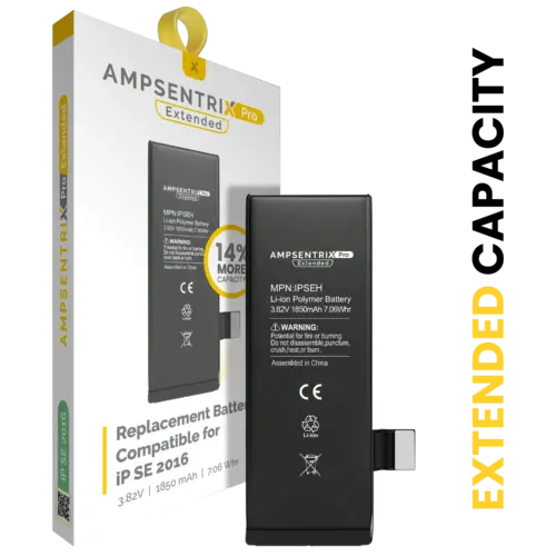 Batterie de remplacement pour iPhone SE (2016) (AmpSentrix Pro Extended)