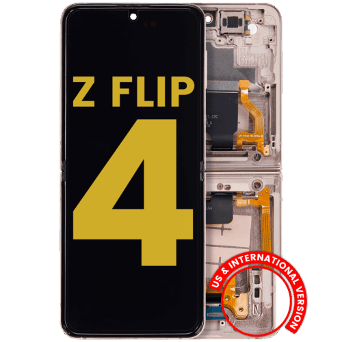 Inner OLED Assembly With Frame For Samsung Galaxy Z Flip 4 5G (US & International Version) (Refurbished) (Pink Gold)