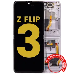 Inner OLED Assembly With Frame For Samsung Galaxy Z Flip 3 5G (US & International) (Refurbished) (Lavender)