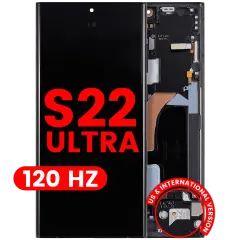 Bloc écran OLED avec cadre pour Samsung Galaxy S22 Ultra 5G (US & International Version) (Aftermarket Pro) (120Hz) (Graphite / Sky Blue / Red)