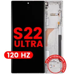 Bloc écran OLED avec cadre pour Samsung Galaxy S22 Ultra 5G (US & International Version) (Aftermarket Pro) (120Hz) (Phantom White)