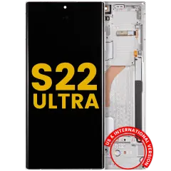 Bloc écran OLED avec cadre pour Samsung Galaxy S22 Ultra 5G (US & International Version) (reconditionné) (Phantom White)